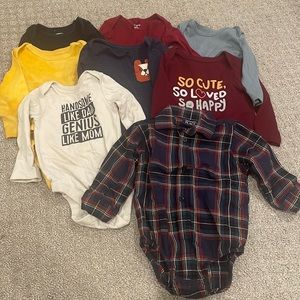 Long sleeve onesies, size 6-9 months.